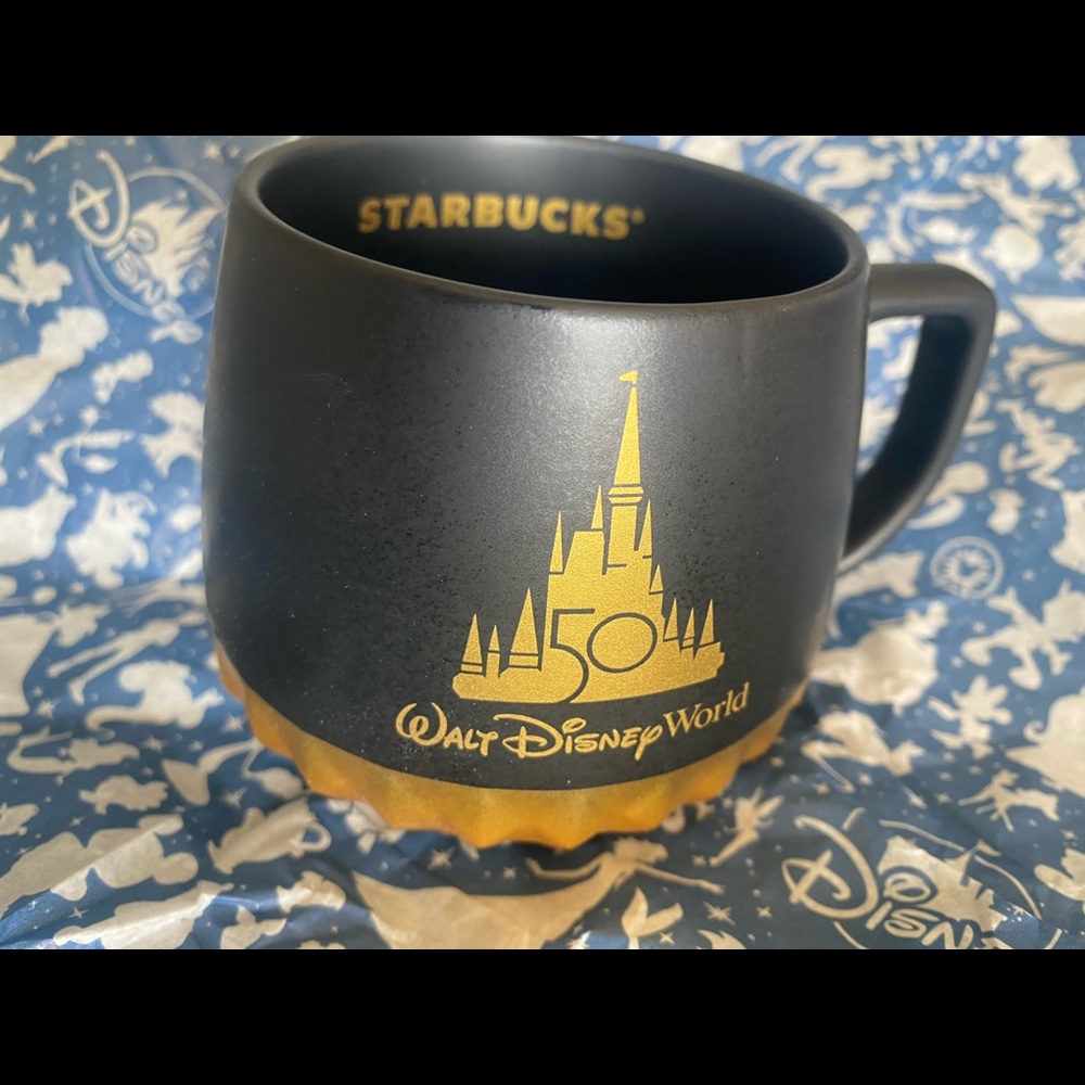 Walt Disney World 50th Anniversary Black & Gold 2021 Starbucks Mug. - Picture 2 of 6